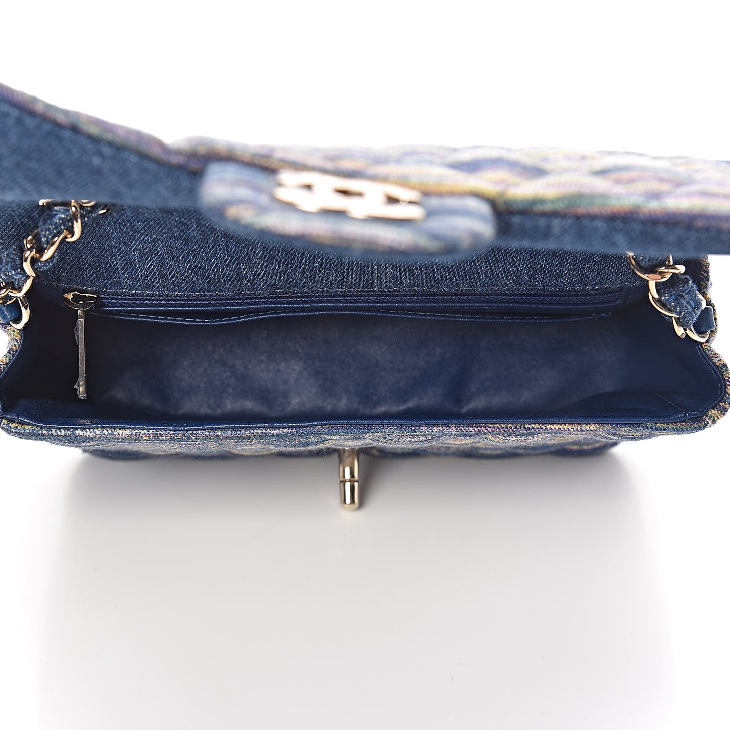Striated Quilted Classics in Fabrics Mini Rectangular Flap Blue