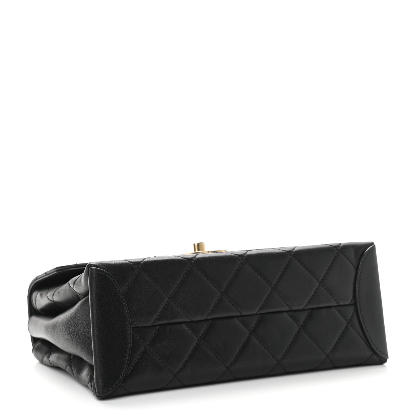 Lambskin Quilted Medium Trendy Spirit Top Handle Bag Black