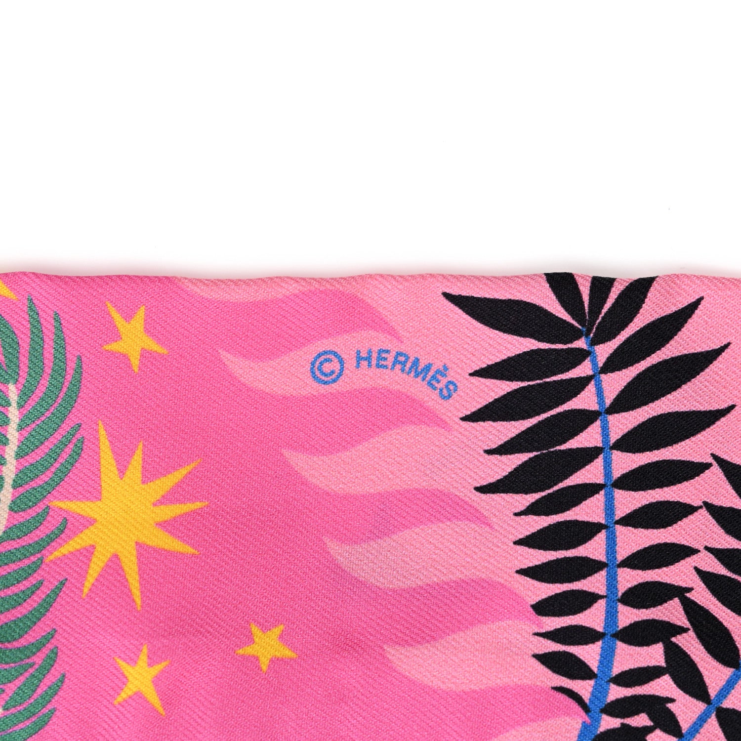 Hermes Silk Sous Le Charme D Orphee Baguette Twilly Rose Bleu Black 4 of 4