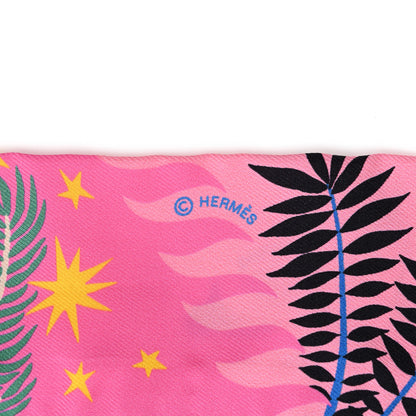 Hermes Silk Sous Le Charme D Orphee Baguette Twilly Rose Bleu Black 4 of 4