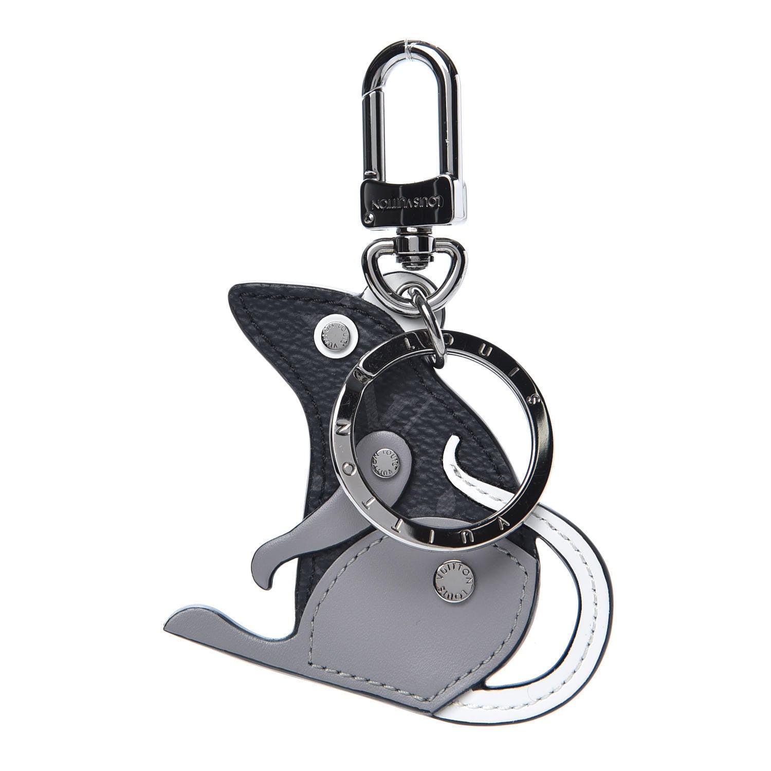 Louis Vuitton Calfskin Monogram Eclipse Rat Bag Charm Key Holder 1 of 6