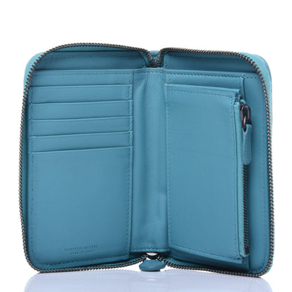 Bottega Veneta Nappa Intrecciato Zip Around Wallet Turquoise 5 of 14