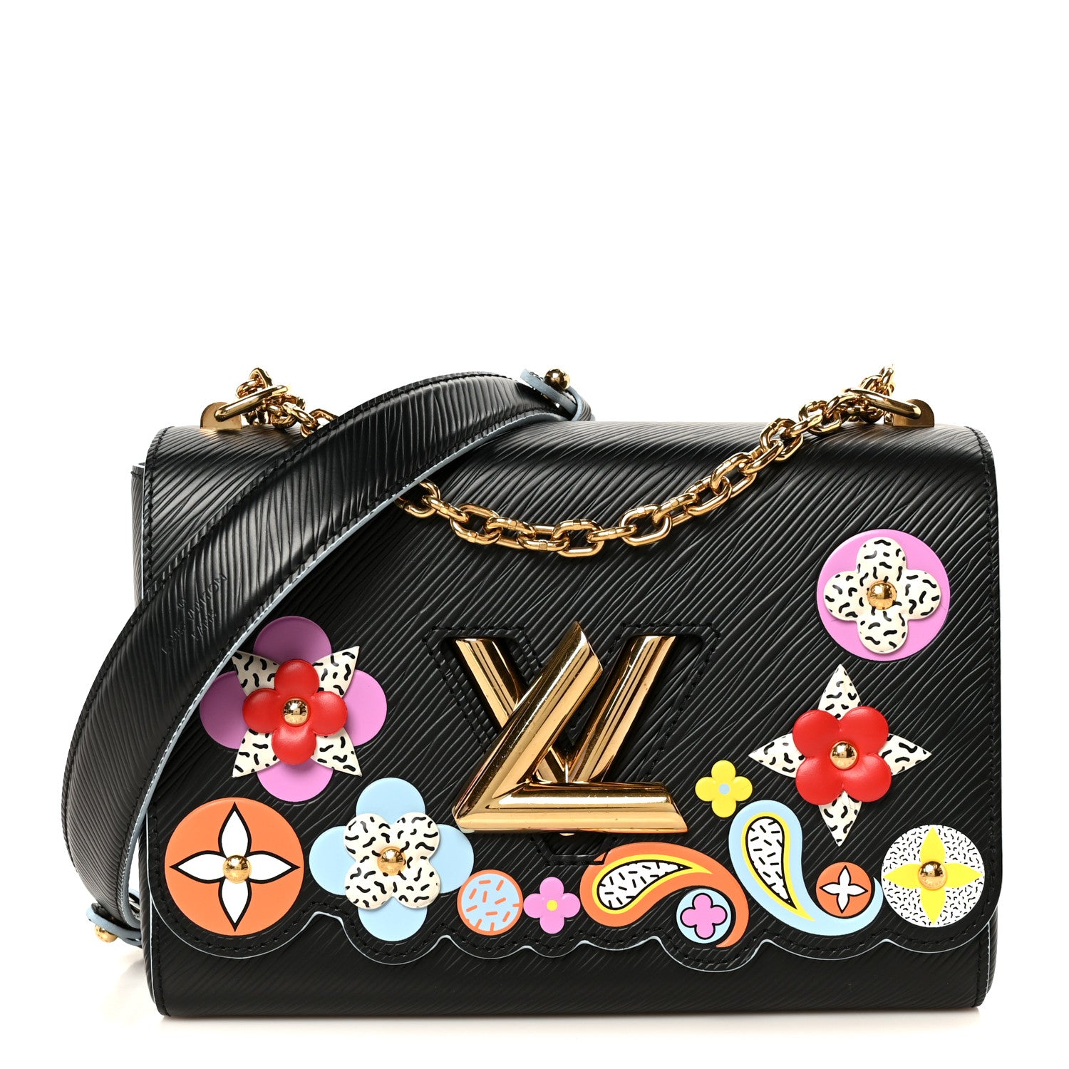 Louis Vuitton Epi Blooming Flowers Twist Shoulder Bag MM Black 1 of 11
