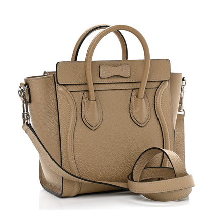 Celine Drummed Calfskin Nano Luggage Dune 3 of 10
