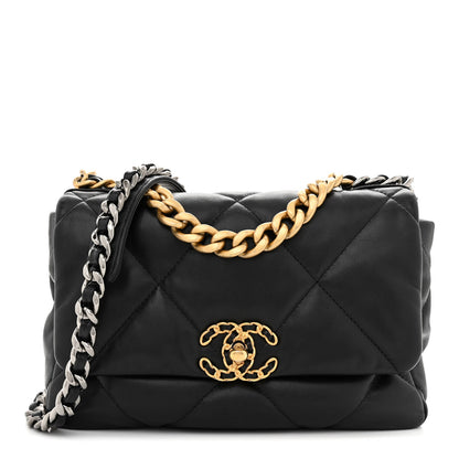 Chanel Goatskin Quilted Medium Chanel 19 Flap Black 1 of 10