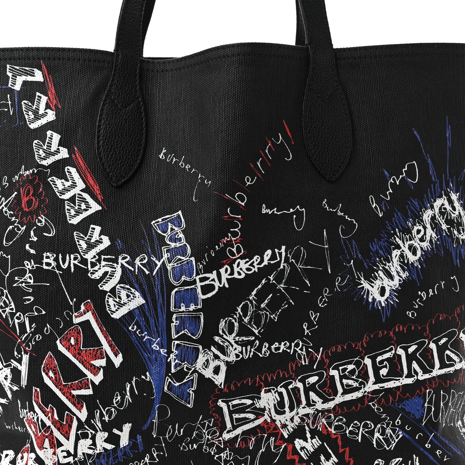 Burberry Coated Canvas Mega Check Sketchbook Medium Reversible Doodle Tote Black 12 of 27