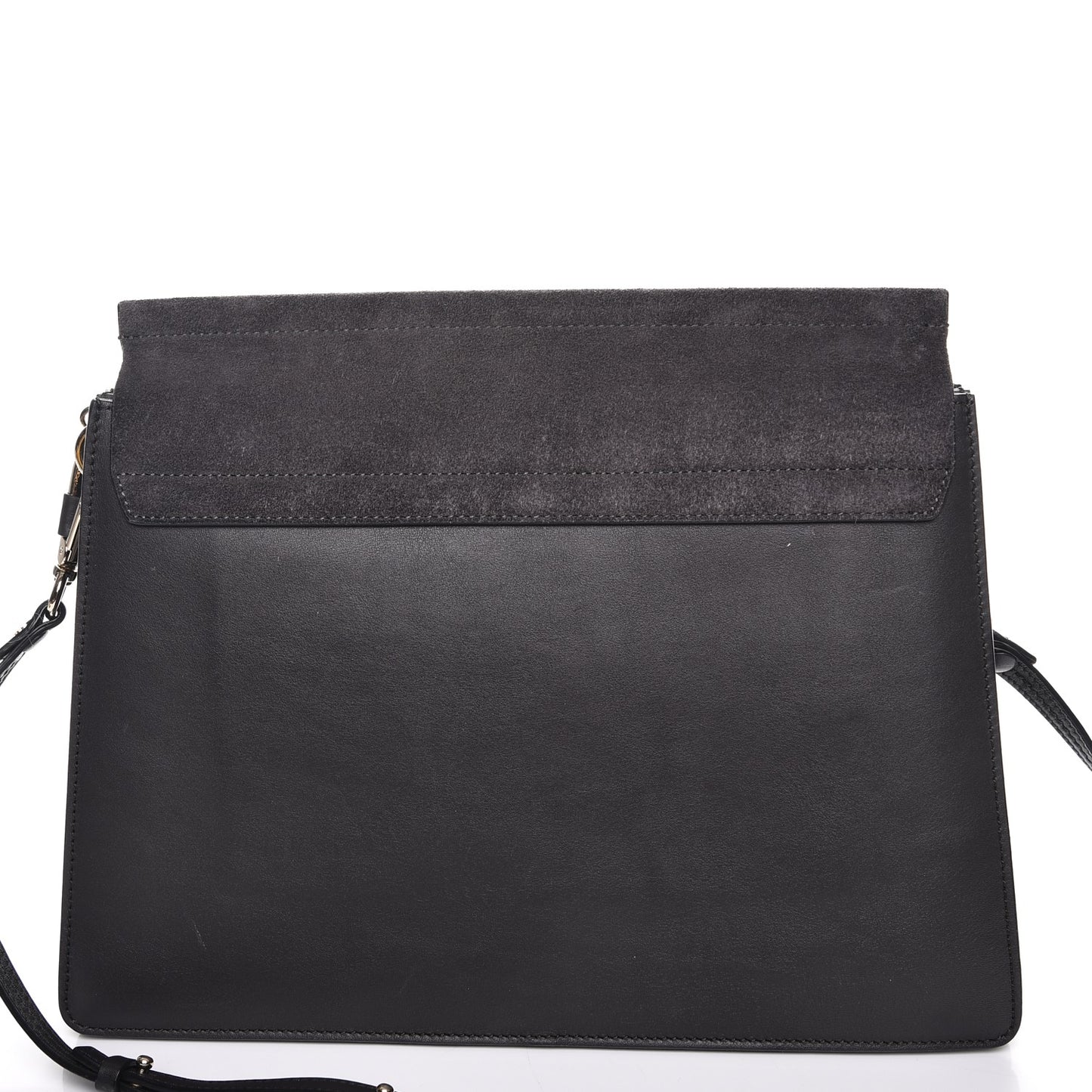Suede Calfskin Medium Faye Shoulder Bag Carbon Grey