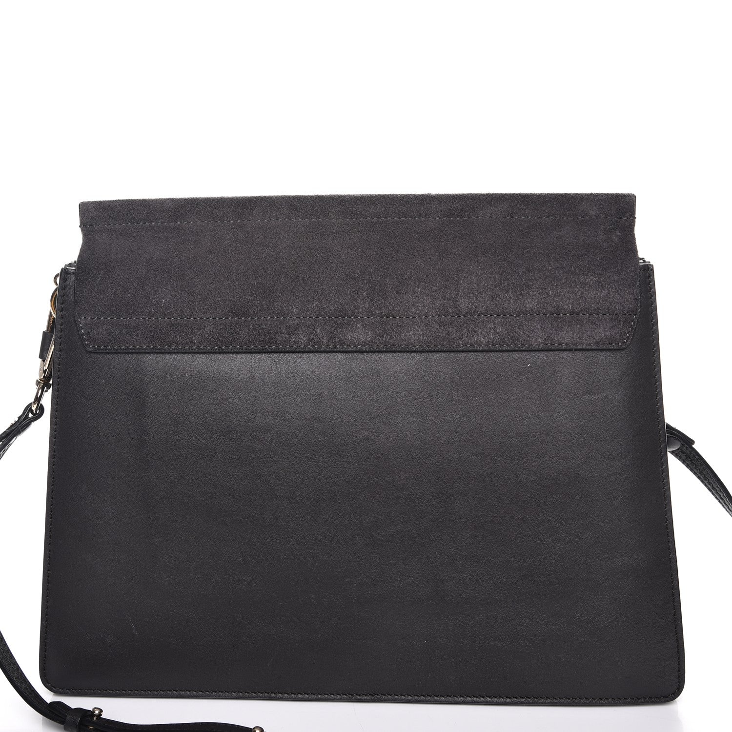 Chloe Suede Calfskin Medium Faye Shoulder Bag Carbon Grey 8 of 9