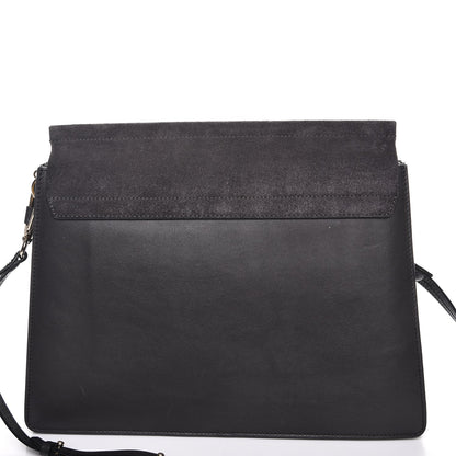 Chloe Suede Calfskin Medium Faye Shoulder Bag Carbon Grey 8 of 9