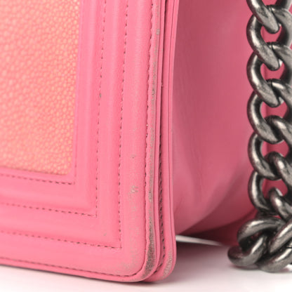 Chanel Galuchat Stingray Small Boy Flap Pink 10 of 13