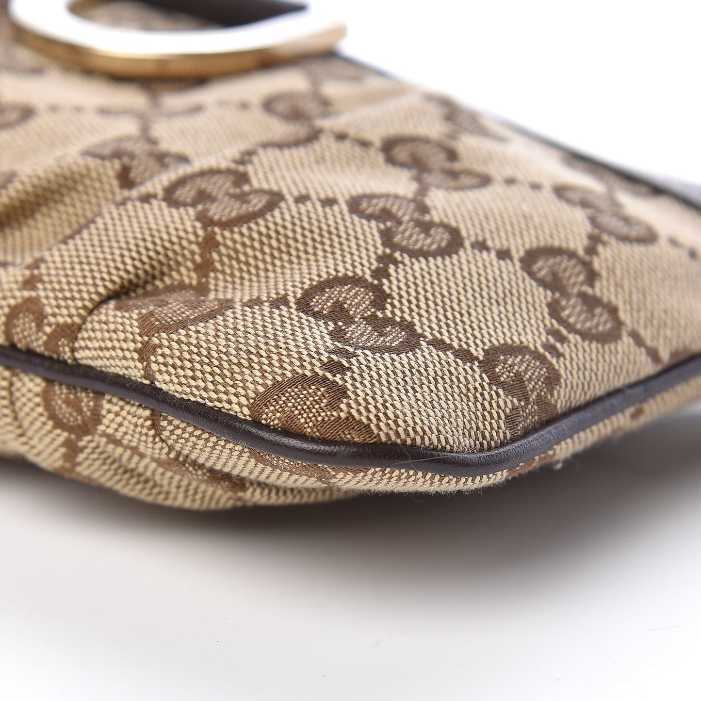Monogram D Ring Wristlet Dark Brown