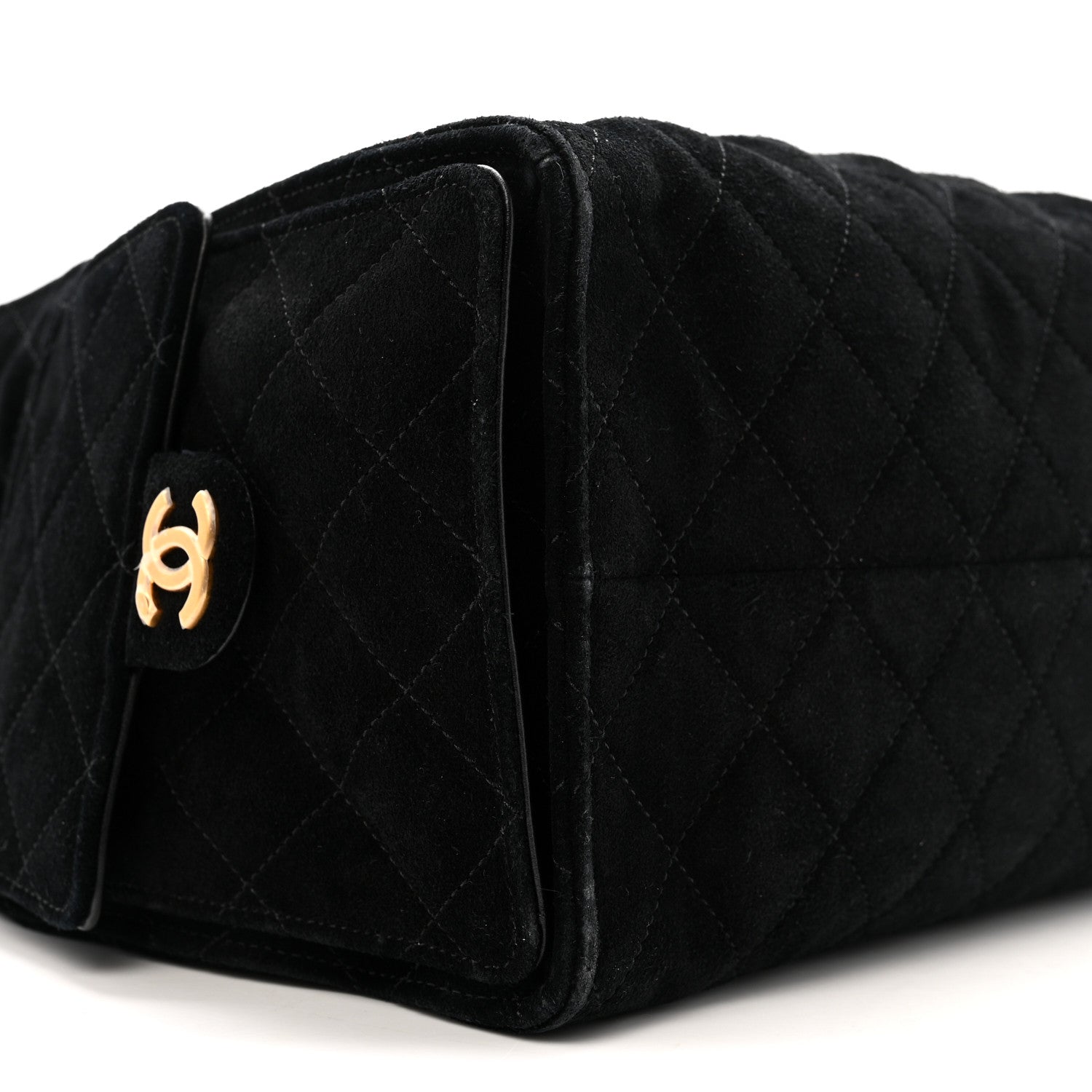 Chanel Suede Quilted Medium Chanel 25 Handbag Black 9 of 12