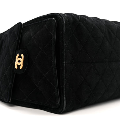 Chanel Suede Quilted Medium Chanel 25 Handbag Black 9 of 12