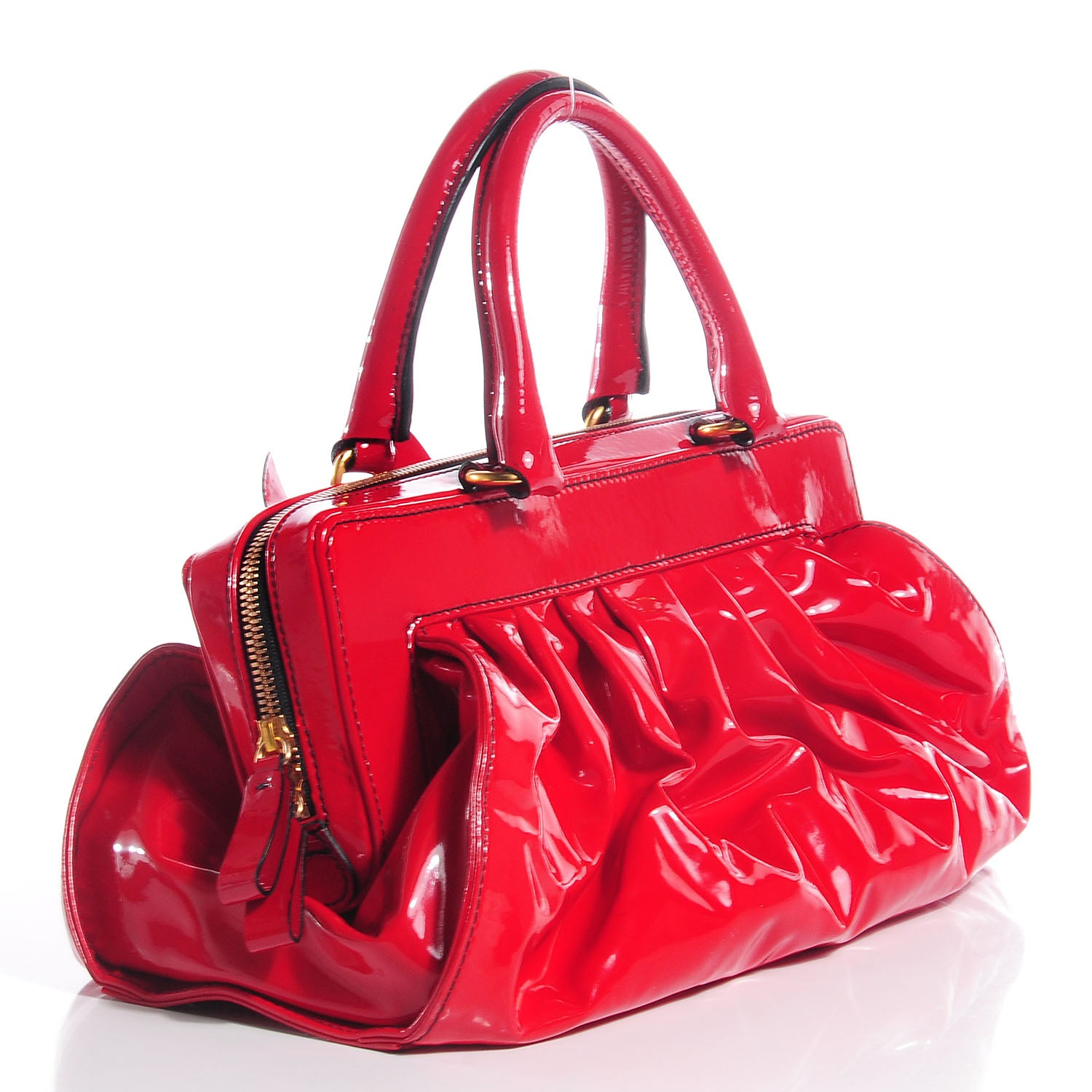 Valentino Garavani Coated Canvas Lacca Fleur Satchel Red 3 of 8