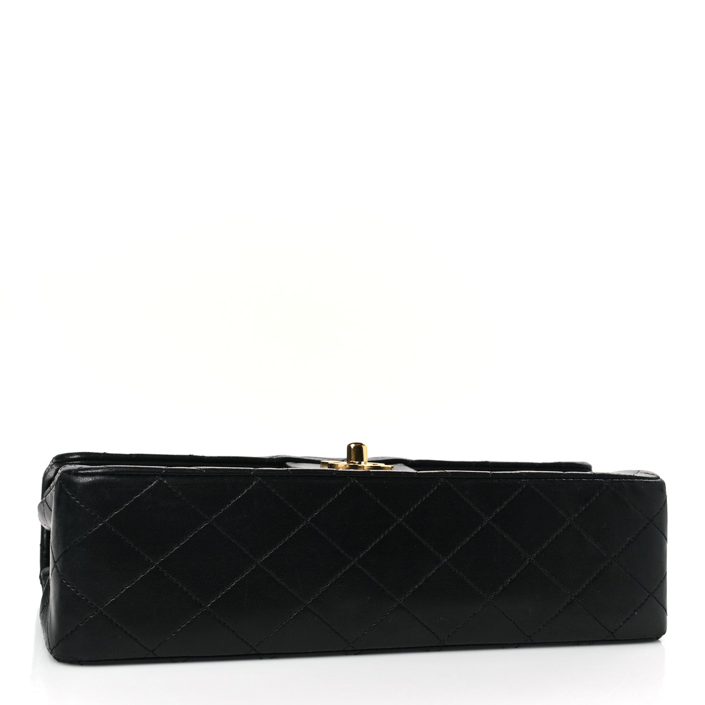Lambskin Quilted Medium Double Flap Black