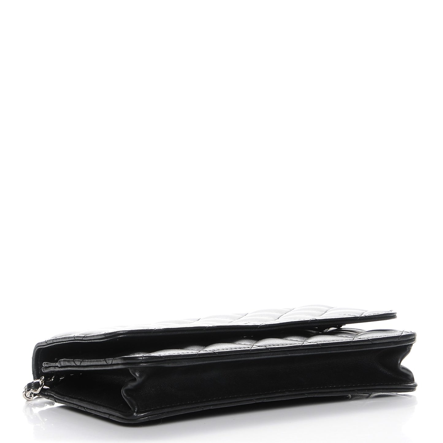 Lambskin Quilted Wallet On Chain WOC Black