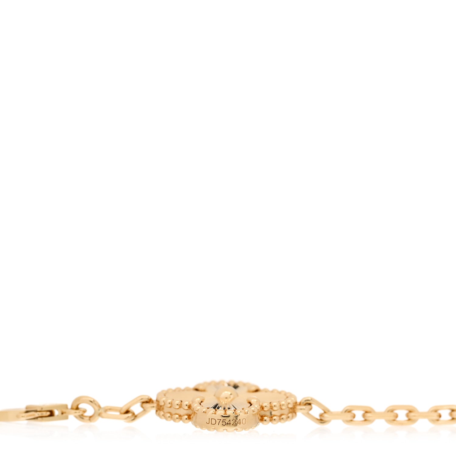 Van Cleef & Arpels 18K Yellow Gold 5 Motifs Guilloche Vintage Alhambra Bracelet 4 of 6