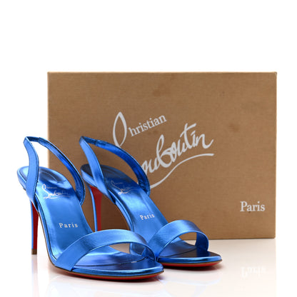 Christian Louboutin Kid Laminato O Marylin 85 Slingback Sandal Heels 39.5 Alize 8 of 8