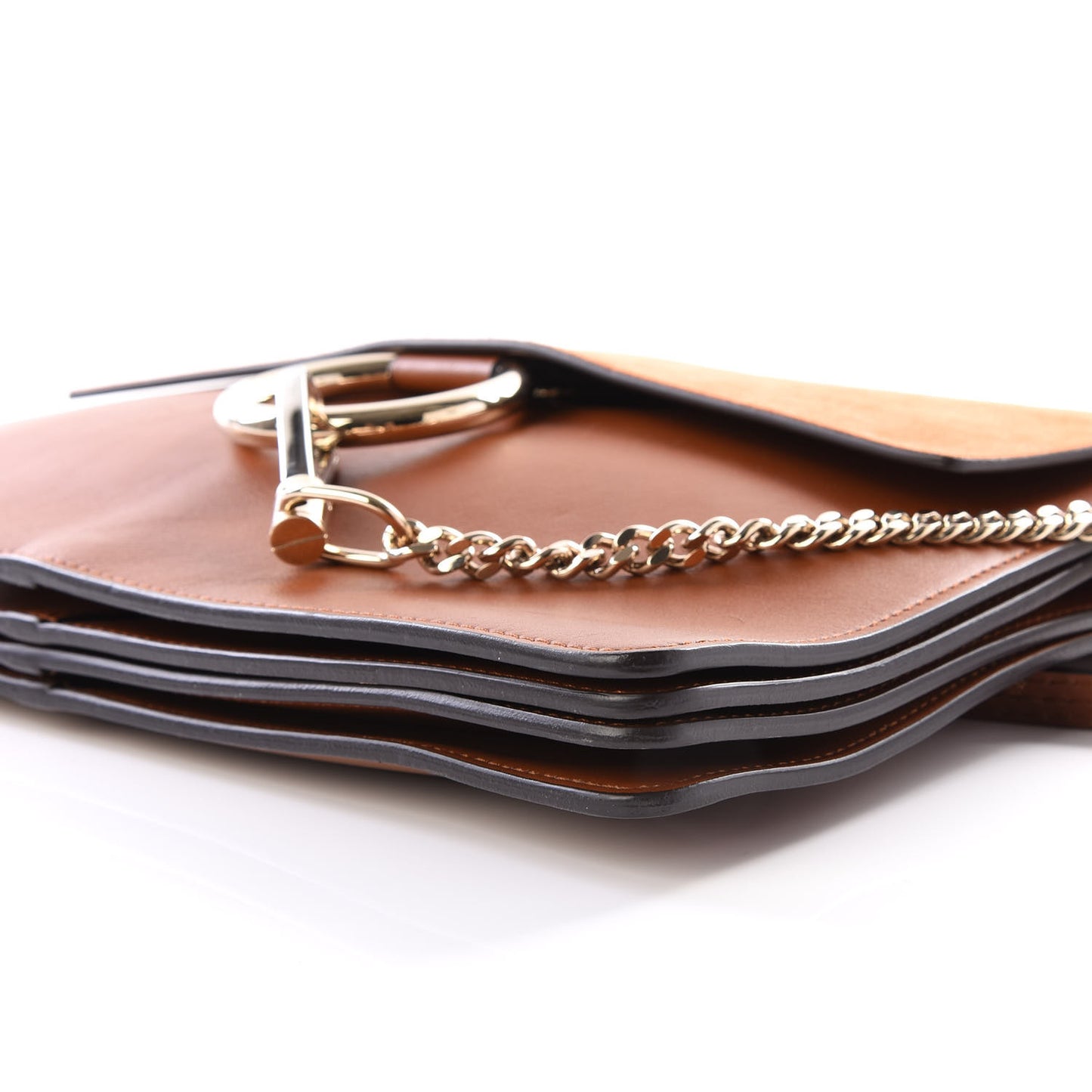 Suede Calfskin Medium Faye Shoulder Bag Tobacco