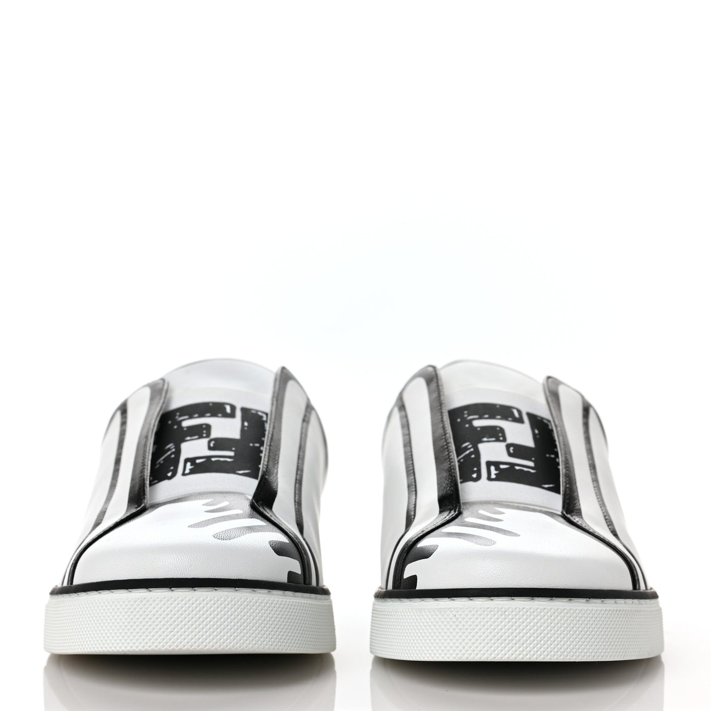 X JOSHUA VIDES Nappa Rockoclick Slip On Sneakers 38.5 Snow White Black