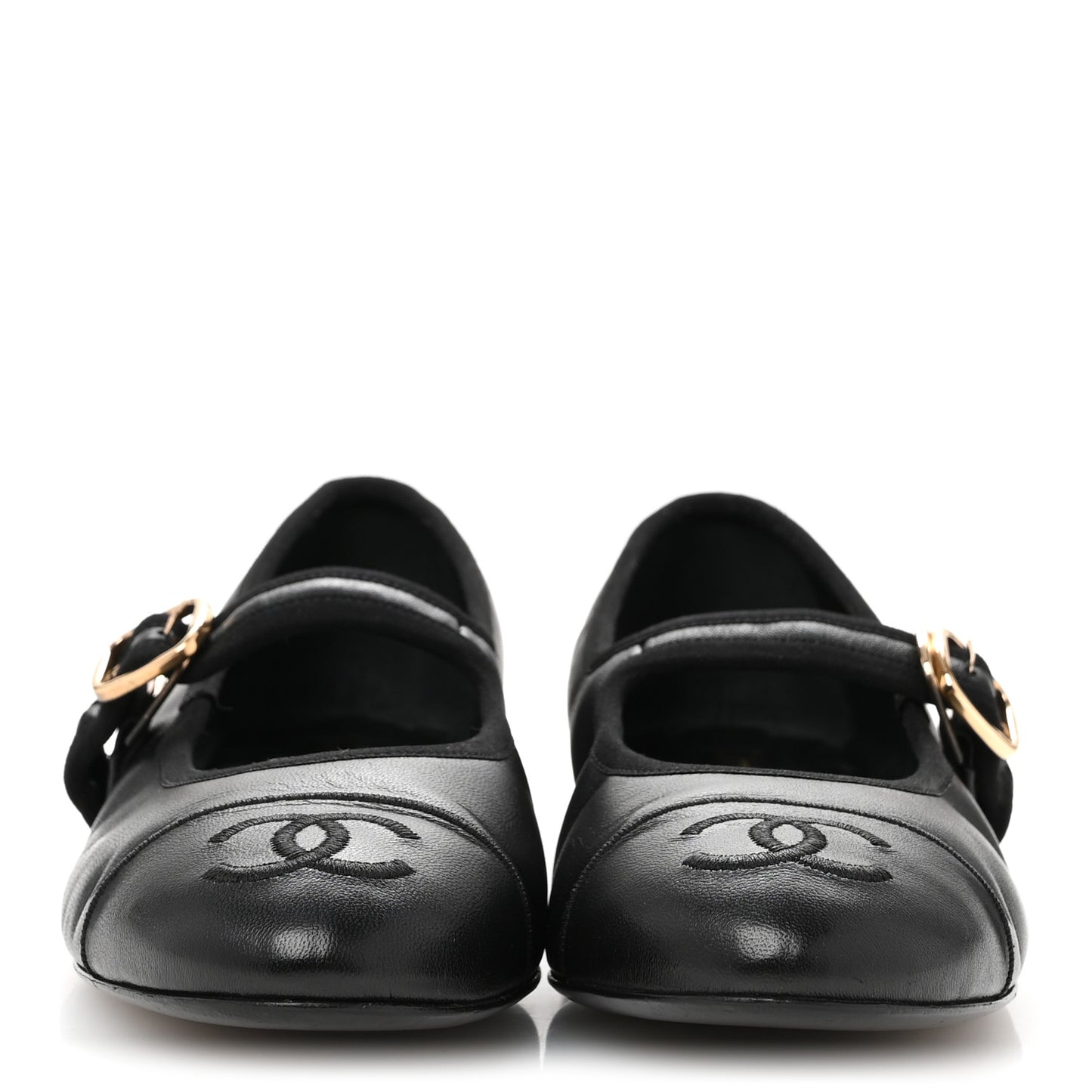 Lambskin Mary Jane Flats 36 Black