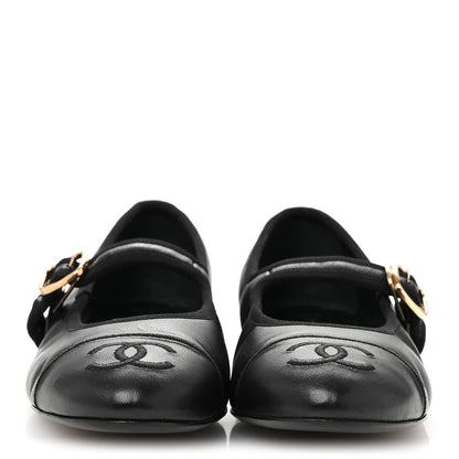 Chanel Lambskin Mary Jane Flats 36 Black 3 of 12