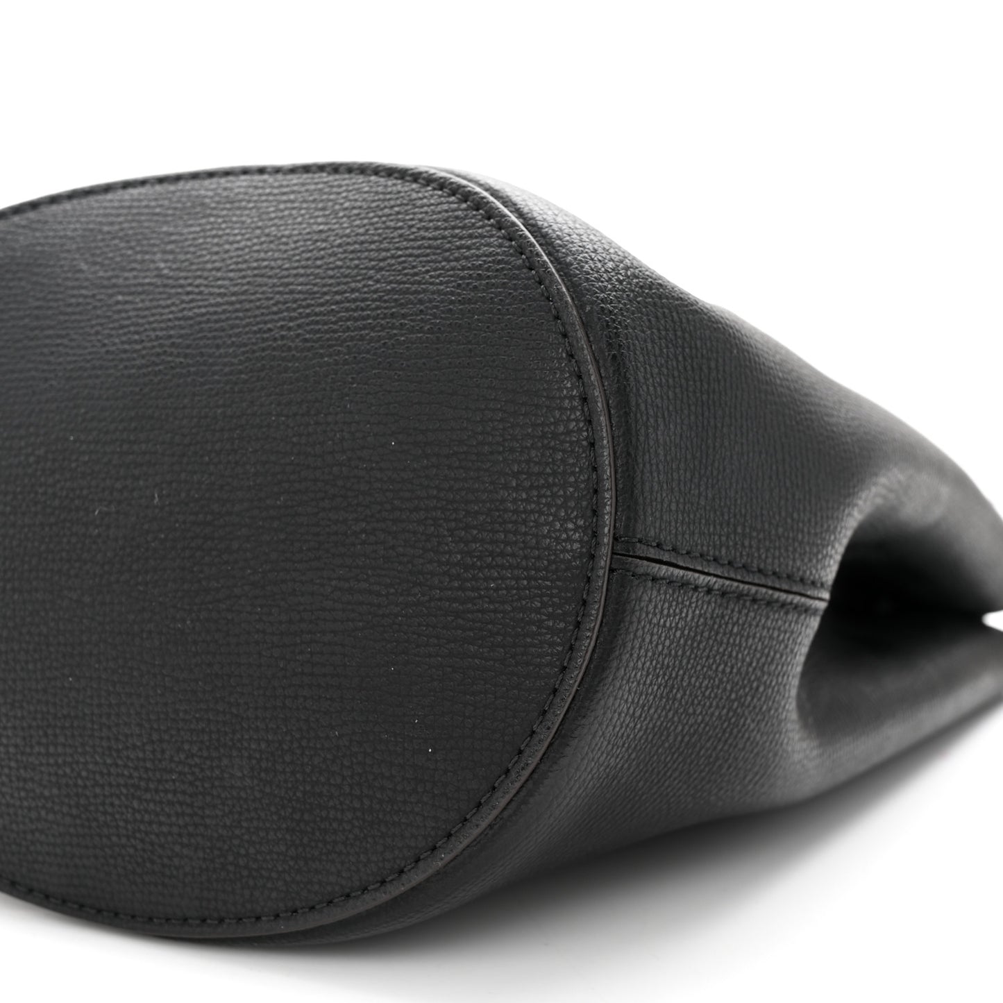 London Grainy Calfskin Small Lorne Bucket Crossbody Black