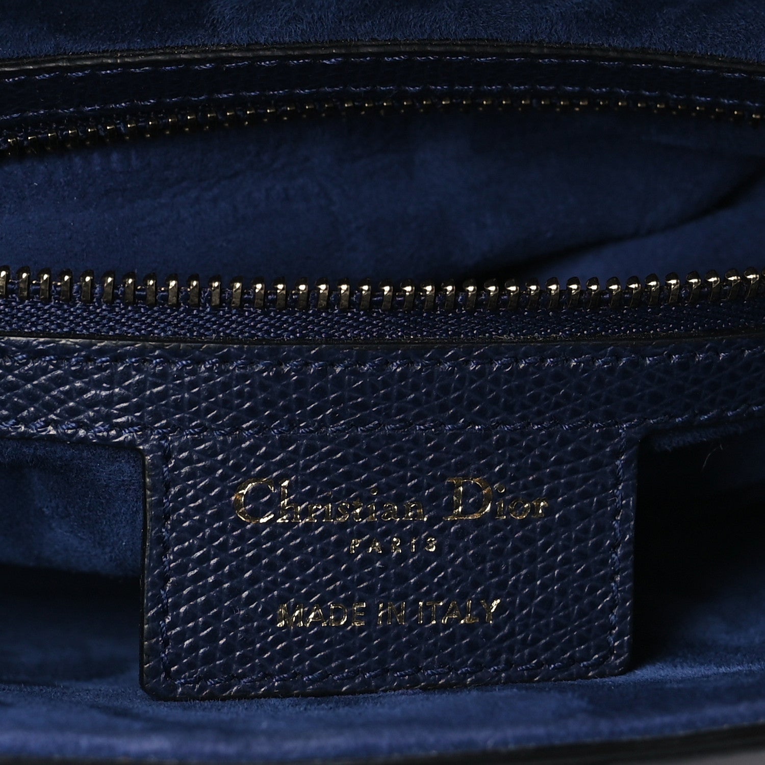 Christian Dior CHRISTIAN DIOR Grained Calfskin Saddle Bag Indigo Blue 6 of 10