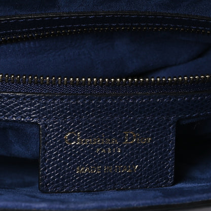 Christian Dior CHRISTIAN DIOR Grained Calfskin Saddle Bag Indigo Blue 6 of 10