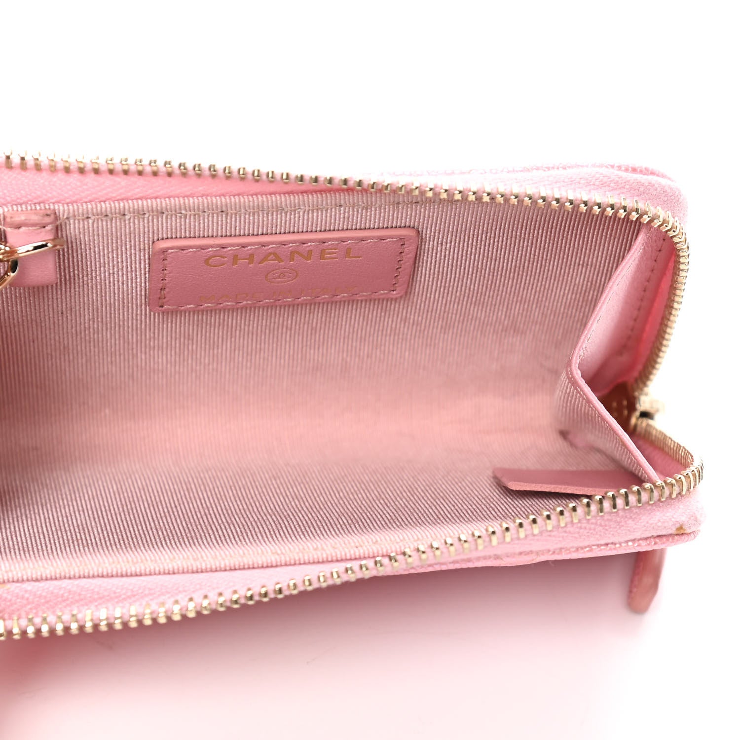 Chanel Iridescent Caviar Quilted Zipped Key Holder Case Rose Pink 4 of 4