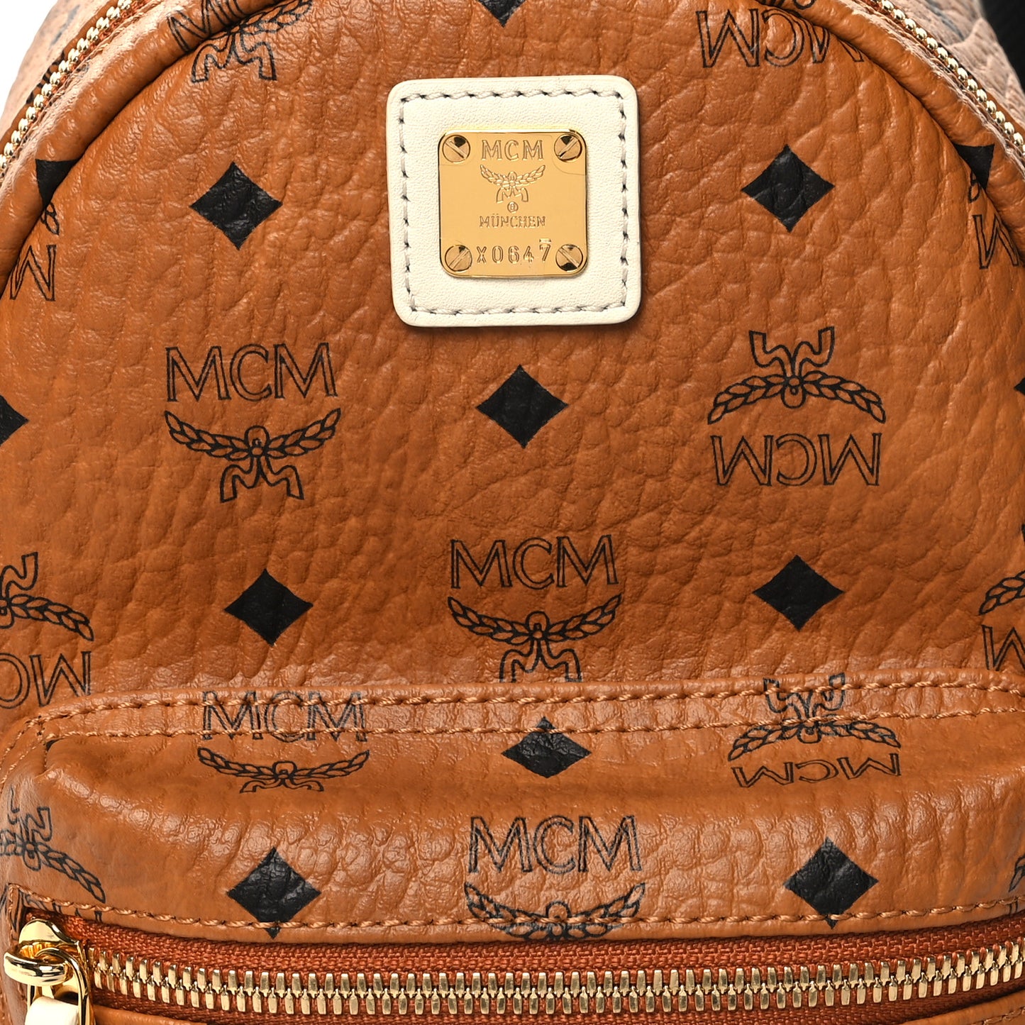 Visetos Mini Stark Backpack Cognac White