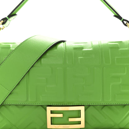 Fendi Nappa FF 1974 Embossed Baguette Tomatillo 8 of 10