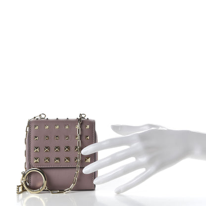 Valentino Garavani Calfskin Rockstud Carry Secrets Compact Wallet With Chain Lipstick 2 of 7