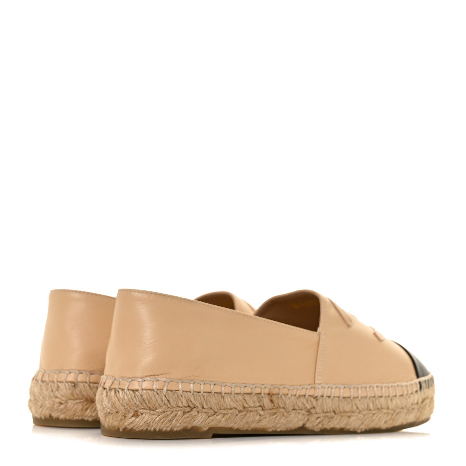 Chanel Lambskin CC Espadrilles 37 Beige Black 4 of 9