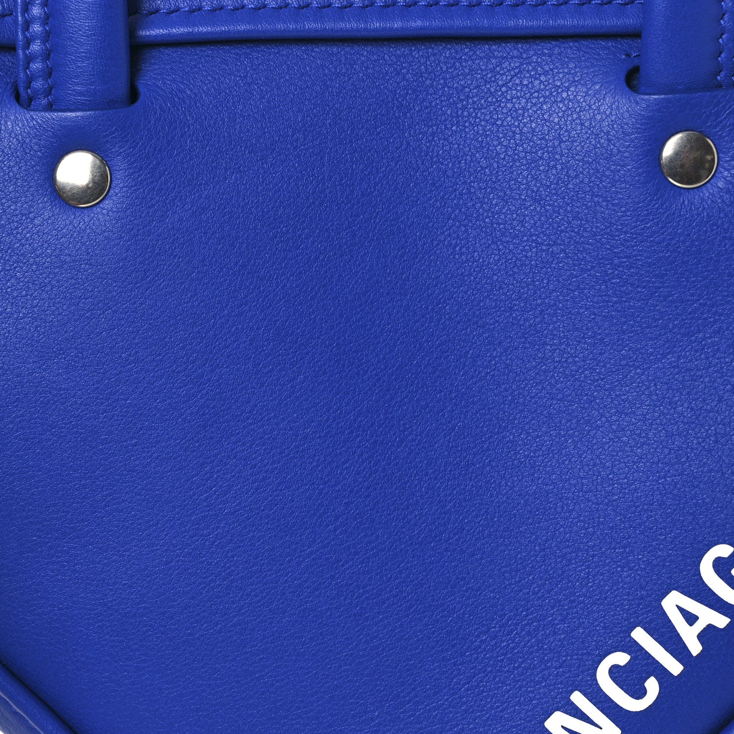 Balenciaga Shiny Day Calfskin Logo XS Triangle Chain Duffle Bleu Roi White 8 of 12