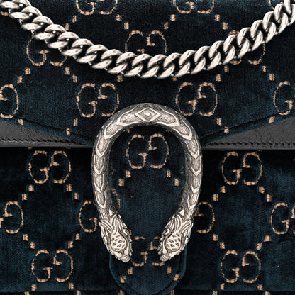 Gucci Velvet Skipper GG Monogram Small Dionysus Shoulder Bag Blue Beige Black 9 of 13