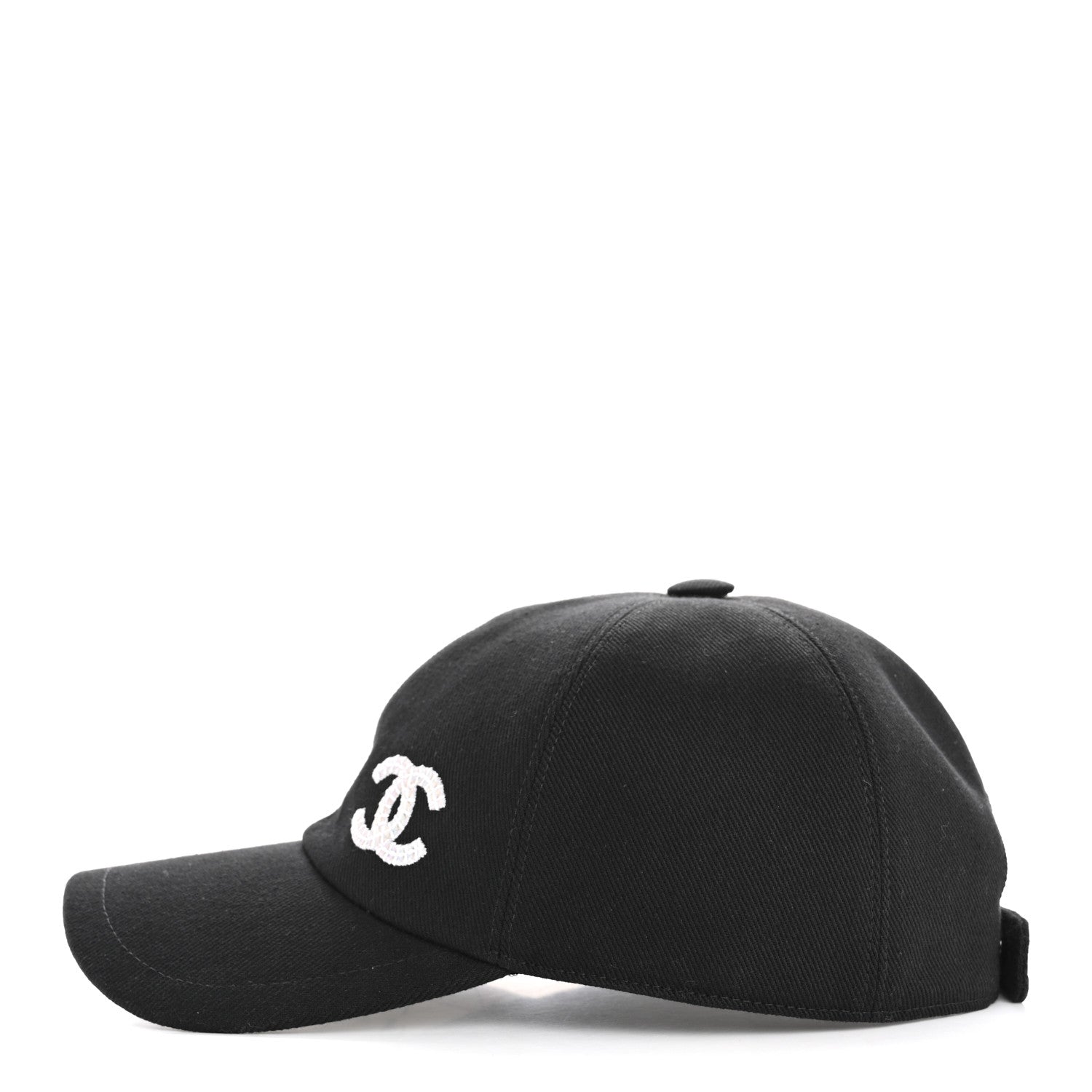 Chanel Cotton Sequin CC Cap Hat Black 4 of 9