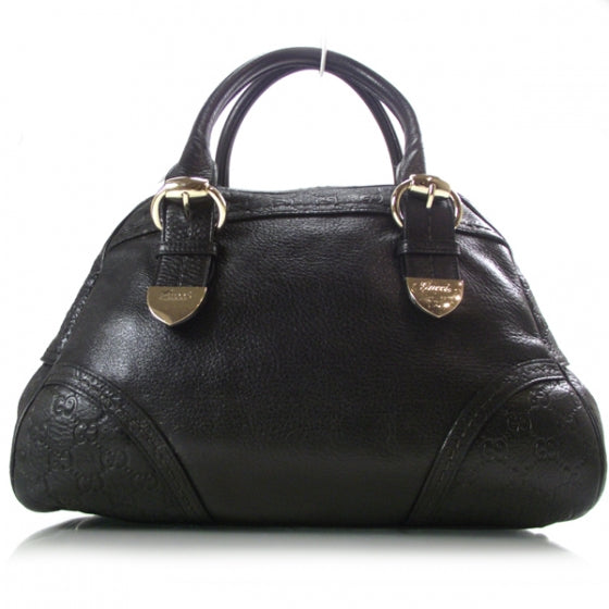 Guccissima Signoria Large Dome Bag Black