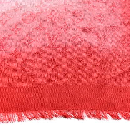 Louis Vuitton Silk Wool Blurrygram Shawl Flamingo 2 of 4