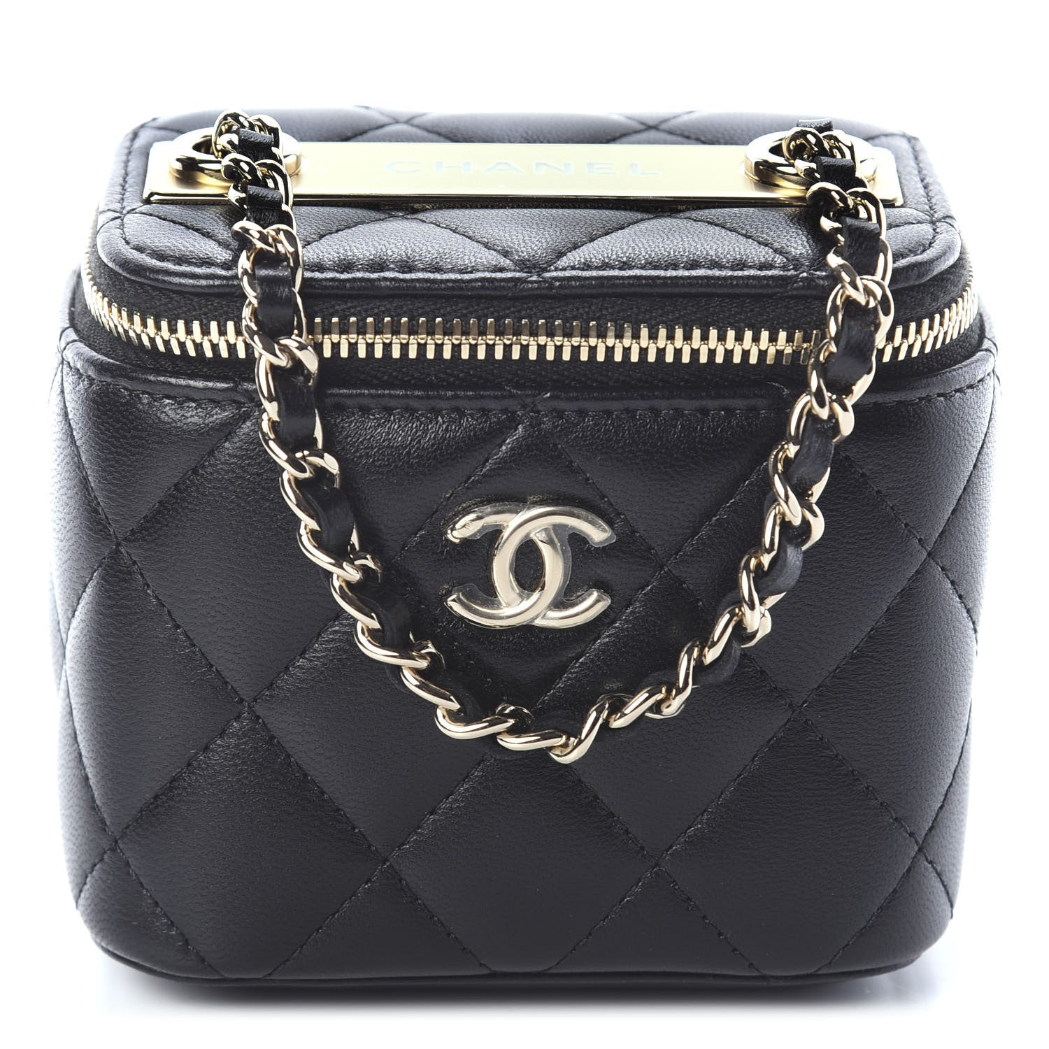 Chanel Lambskin Quilted Trendy Mini Vanity Case With Chain Black 1 of 9