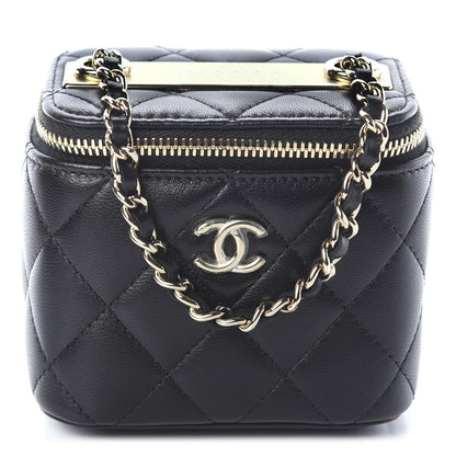 Chanel Lambskin Quilted Trendy Mini Vanity Case With Chain Black 1 of 9