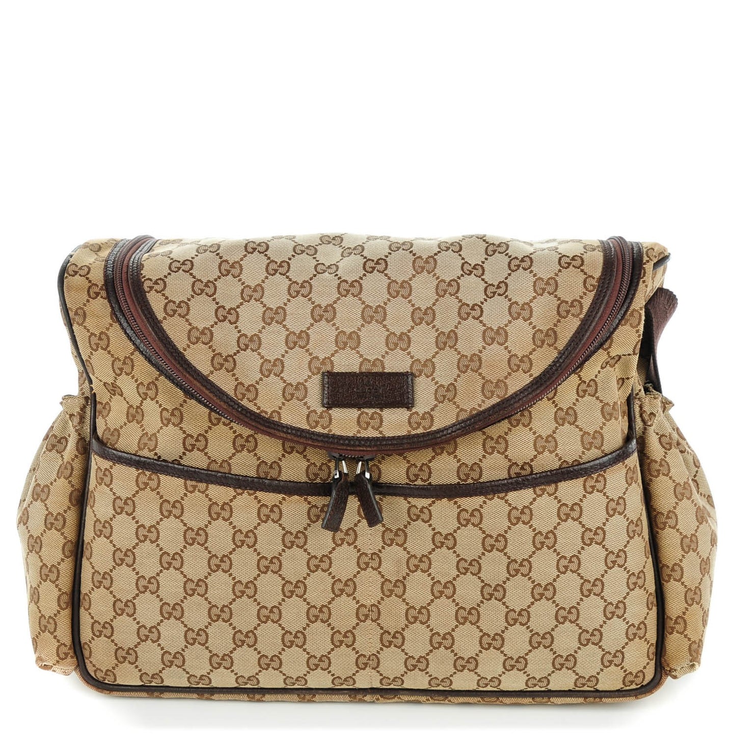 Monogram Natural Pigskin Large Diaper Bag Beige Ebony Cocoa Dark Chocolate