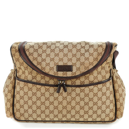 Gucci Monogram Natural Pigskin Large Diaper Bag Beige Ebony Cocoa Dark Chocolate 1 of 7