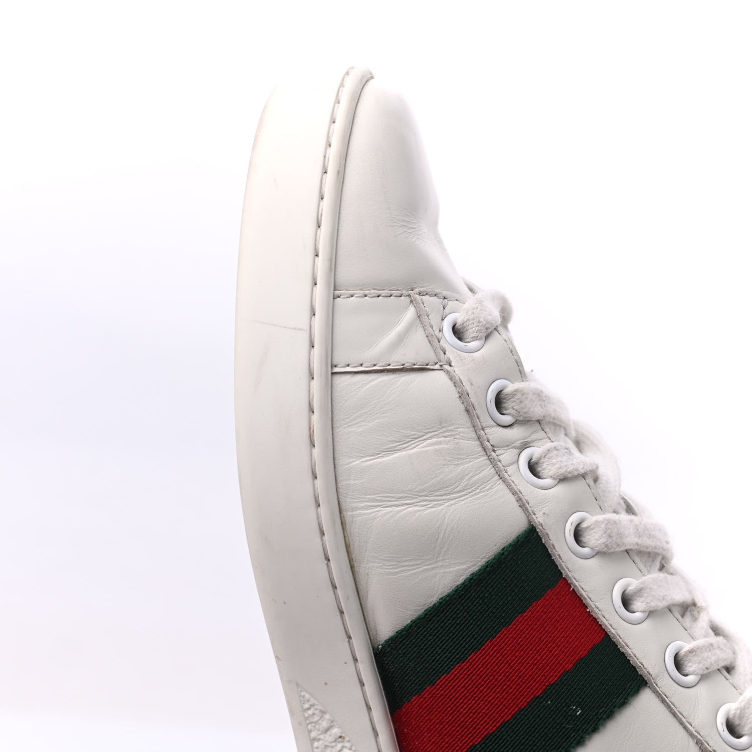 Gucci Calfskin Web Pearl Studded Womens Ace Sneakers 36.5 White 20 of 24