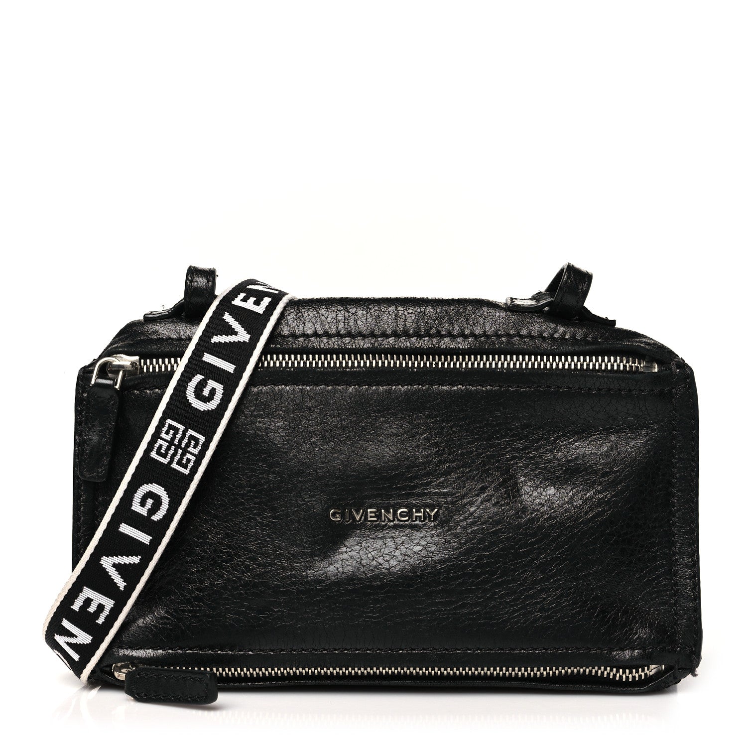 Givenchy Crinkled Patent Deerskin Mini Pandora Black 1 of 11