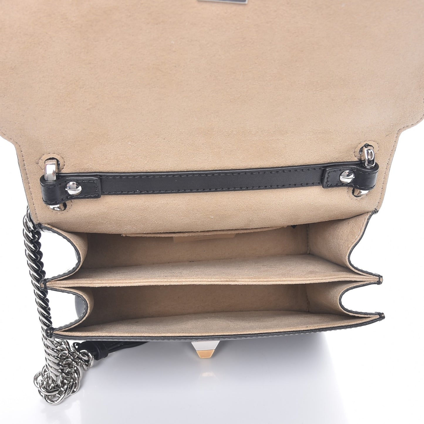Vitello Liberty Pearl Scalloped Studded Small Kan I Shoulder Bag Black