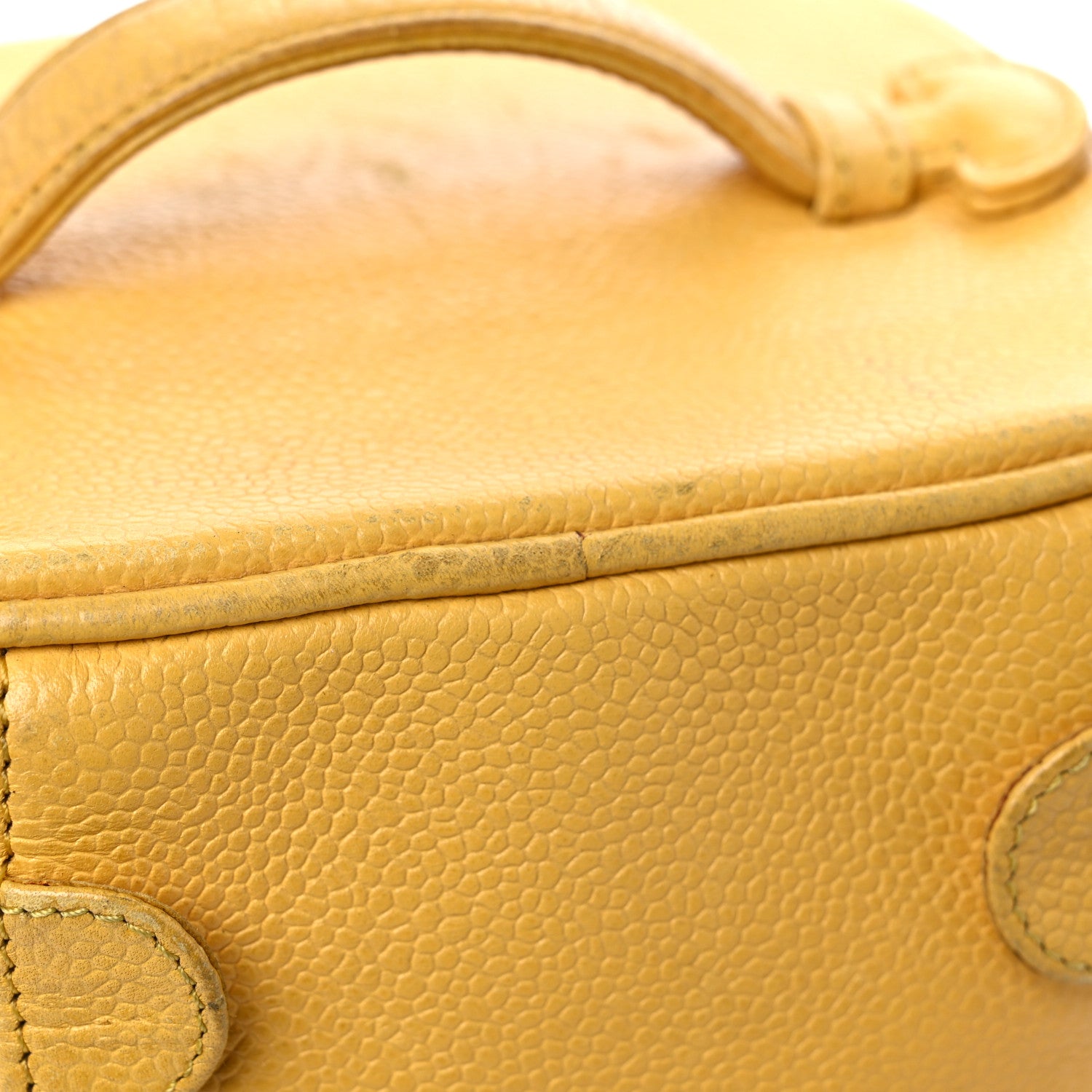 Chanel Caviar Vanity Cosmetic Case Yellow 20 of 29