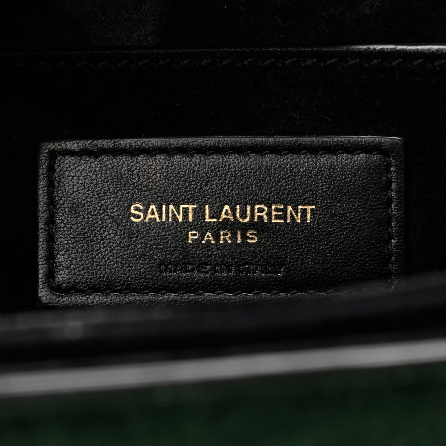 Smooth Calfskin Suede Medium Bellechasse Black Dark Green