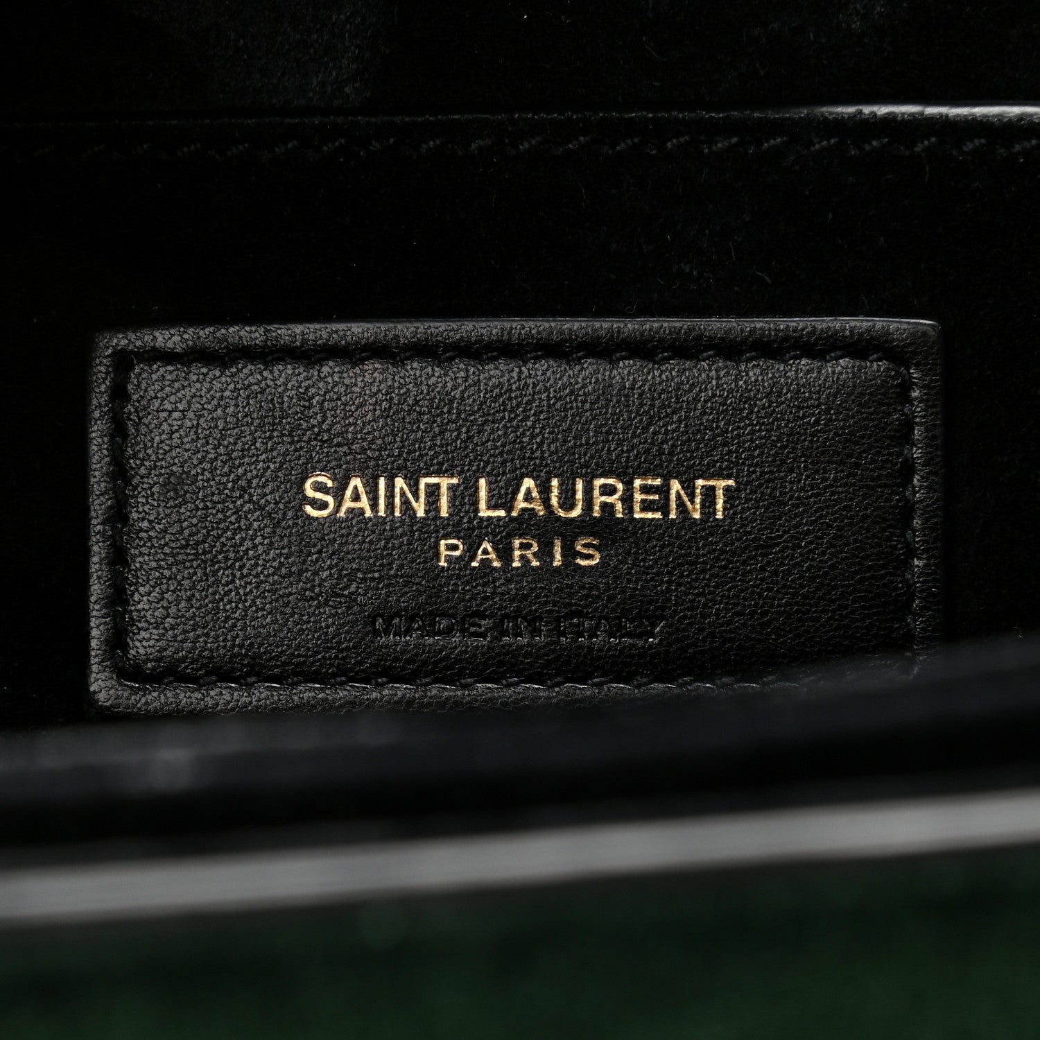 Saint Laurent Smooth Calfskin Suede Medium Bellechasse Black Dark Green 7 of 12