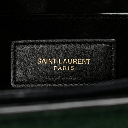 Saint Laurent Smooth Calfskin Suede Medium Bellechasse Black Dark Green 7 of 12